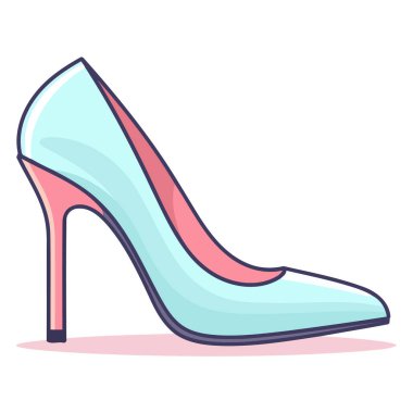 Moda ve tarzı temsil eden yüksek topuklu ayakkabı ikonunun ayrıntılı vektörü.