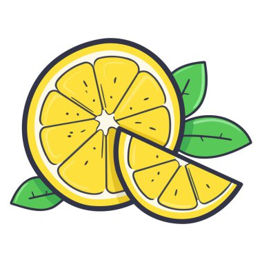 Vektör biçiminde biçimlendirilmiş limon meyve simgesi.