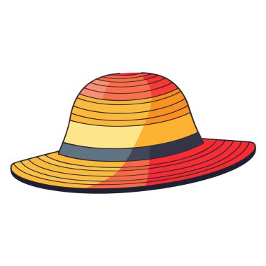  Güneş koruyucu plaj şapka simgesi vektör biçiminde.