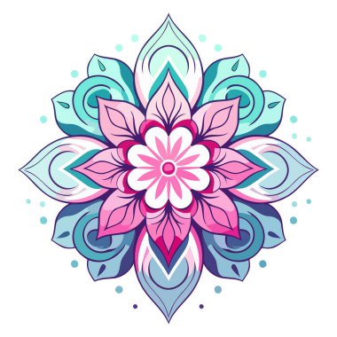 Lüks tasarım elementleri olan mandala 'nın ana hatlı vektör simgesi