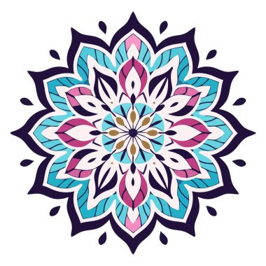 Lüks tasarım elementleri olan mandala 'nın ana hatlı vektör simgesi