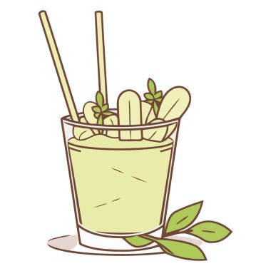 Bir kibrit yeşil çay yoğurt veya dondurma ikonu.