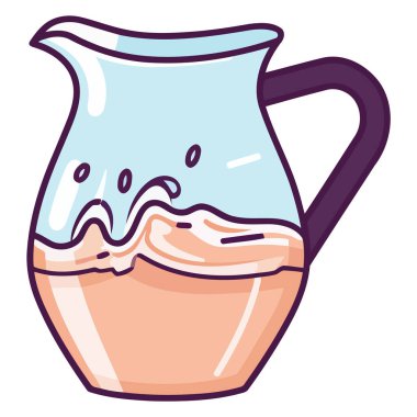 Cam sürahide akan süt akışını tasvir eden bir vektör tabanlı simge