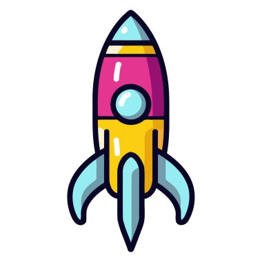 Pürüzsüz, silindirik şekilli bir füze roketinin ikonu