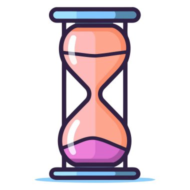 Kum saati simgesinin ayrıntılı vektörü, zaman yönetimi tasarımları için mükemmel.