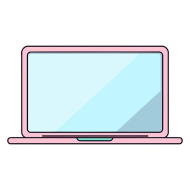 Bir dizüstü bilgisayar simgesinin ayrıntılı vektörü, dijital ve aygıt grafikleri için ideal.