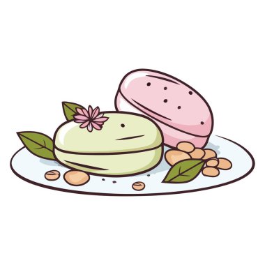 Yuvarlak segmentli dairesel bir şekle sahip mochi çöreğinin ikonu.