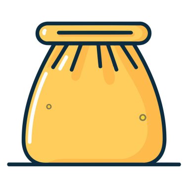 Para çantasının bir vektör tabanlı simgesi, bir dolar işareti veya diğer para birimi sembolü içeren basit bir çanta şekli