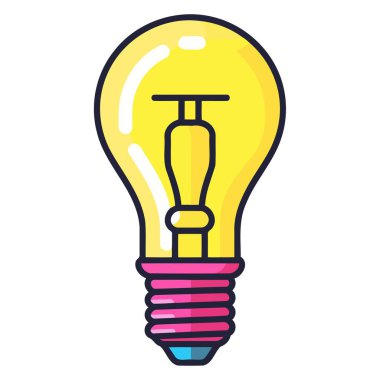 Basit bir tasarım içeren modası geçmiş bir elektrik lambasının vektör tabanlı simgesi