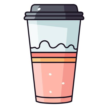 Kağıtlı kahve fincanının, izolasyon için kolları olan basit bir dış hatla oluşturulmuş bir ikonu.