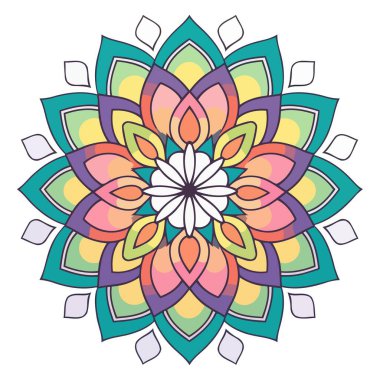 Lüks tasarım elementleri olan mandala 'nın ana hatlı vektör simgesi