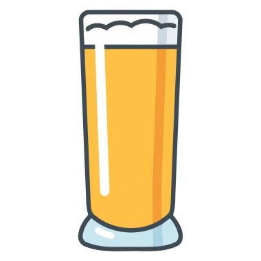 Bira bardağını gösteren bir simge, basit bir vektör tarzında tasarlanmış, bira ve ilgili olayları gösteren.