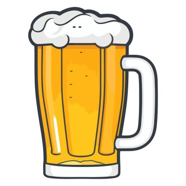 Bira bardağını gösteren bir simge, basit bir vektör tarzında tasarlanmış, bira ve ilgili olayları gösteren.