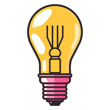 Basit bir tasarım içeren modası geçmiş bir elektrik lambasının vektör tabanlı simgesi