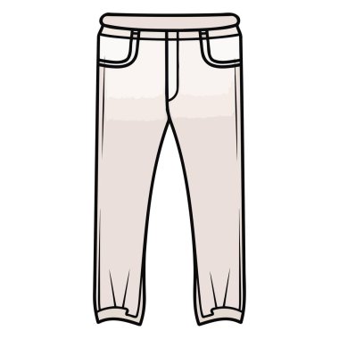Pantolon tabanlı bir vektör ikonu, iki bacaklı düz bir dış hatla