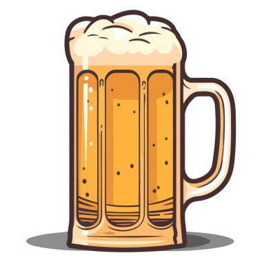 Bira bardağını gösteren bir simge, basit bir vektör tarzında tasarlanmış, bira ve ilgili olayları gösteren.