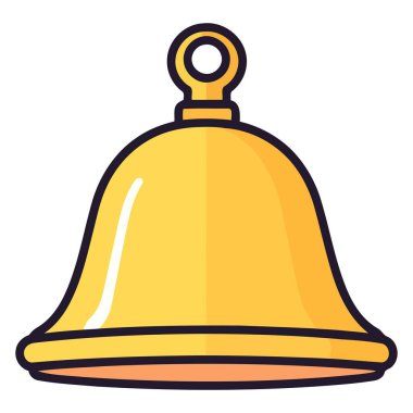 Temel vektör biçiminde tasarlanmış bir çanı gösteren bir simge, çınlamayı veya uyarıyı gösterir.