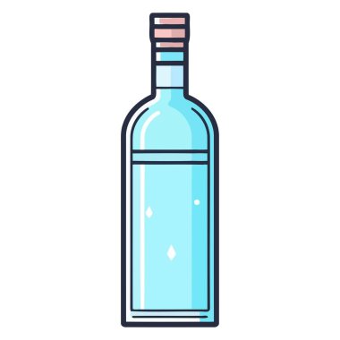 Vektör formatında votka şişesinin simgesi, genellikle alkollü içkileri veya alkollü içecekleri temsil etmek için kullanılır..