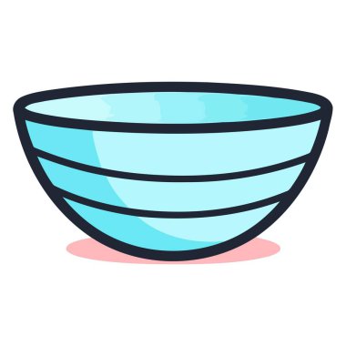 Vektör biçiminde bir kase simgesi, genellikle yiyeceklerle ilgili ya da mutfak temalı resimlerde kullanılır.