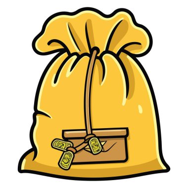 Para çantasının bir vektör tabanlı simgesi, bir dolar işareti veya diğer para birimi sembolü içeren basit bir çanta şekli