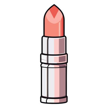 Basit bir tasarımı olan, kadın mücevherli, açık ruj tabanlı bir vektör.