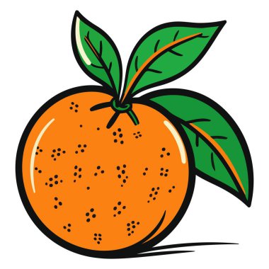 Bir portakal tabanlı bir vektör ikonu, tek yapraklı basit bir dış hatla