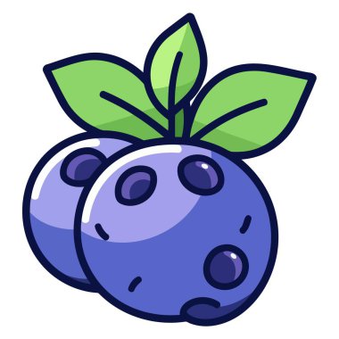 Vektör biçiminde bir yaban mersininin grafiksel çizimi.