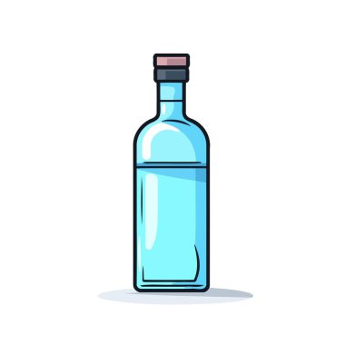 Vektör formatında votka şişesinin simgesi, genellikle alkollü içkileri veya alkollü içecekleri temsil etmek için kullanılır..