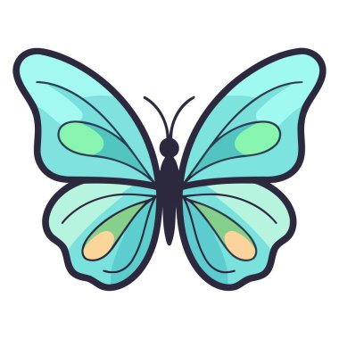 Zarif kanat desenleri sergileyen bir kelebeğin vektör çizimi.