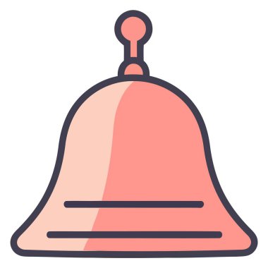 Temel vektör biçiminde tasarlanmış bir çanı gösteren bir simge, çınlamayı veya uyarıyı gösterir.