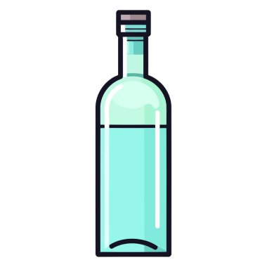 Vektör formatında votka şişesinin simgesi, genellikle alkollü içkileri veya alkollü içecekleri temsil etmek için kullanılır..