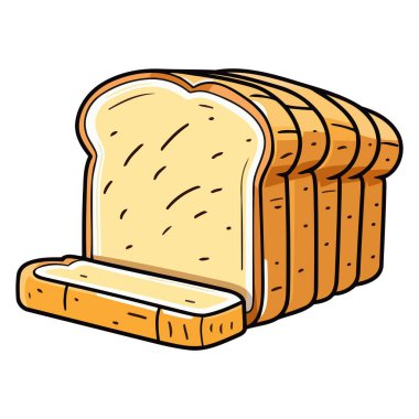 Vektör biçimindeki ekmek simgesi, yiyecek, pişirme veya fırın ürünlerini sembolize eder.