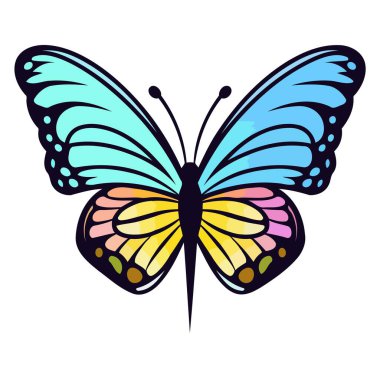 Anten kaprisli egzotik kelebek simgesi, doğa temalı tasarımlar için mükemmel..