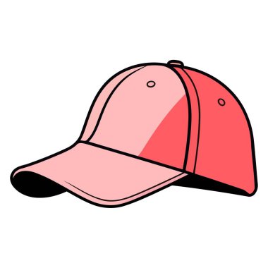 Bir çocuğun beysbol şapkasını tasvir eden bir simge, basit bir vektör formatında, eğlenceli bir tasarımla çizilmiş..