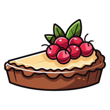 Lezzetli ev yapımı tart ikonunun vektör çizimi. Pasta tasarımları için mükemmel..