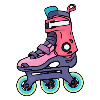 Parlak paten ikonunun vektör çizimi, spor tasarımları için mükemmel.