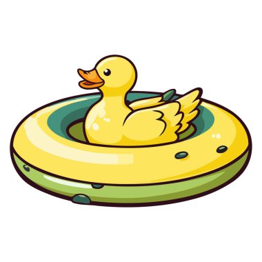 İzole edilmiş sarı ördek halkası ikonu içeren ilginç vektör grafiği.