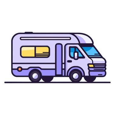 Kamp arabası ikonu tasviri, seyahat veya açık hava projeleri için mükemmel..