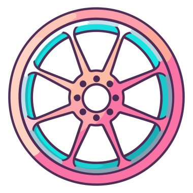 Otomobil tekeri simgesi tasviri, otomotiv veya ulaşımla ilgili projeler için mükemmel.