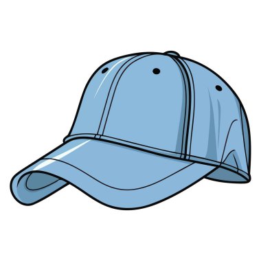 Şık bir mavi kot şapkanın vektör çizimi, erkek modası için mükemmel..