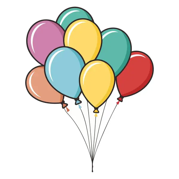 Canlı, şişme balon ikonunun vektör çizimi, parti tasarımları için mükemmel..