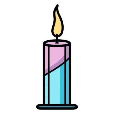 Festival veya rahatlama temalı projeler için mükemmel bir mum simgesi tasviri.