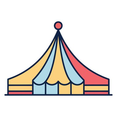 Bir karnaval çadırının tasviri, festival veya eğlence amaçlı projeler için ideal.