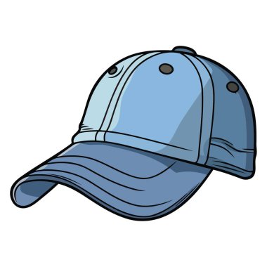 Şık bir mavi kot şapkanın vektör çizimi, erkek modası için mükemmel..
