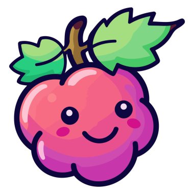 Nostaljik tasarımlar için mükemmel olan tatlı bir retro meyve ikonunun vektör çizimi.