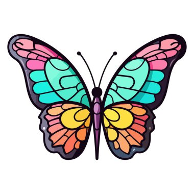 Anten kaprisli egzotik kelebek simgesi, doğa temalı tasarımlar için mükemmel..