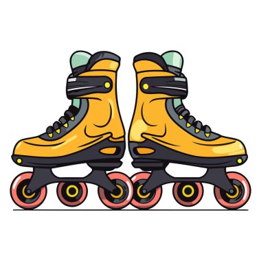 Parlak paten ikonunun vektör çizimi, spor tasarımları için mükemmel.