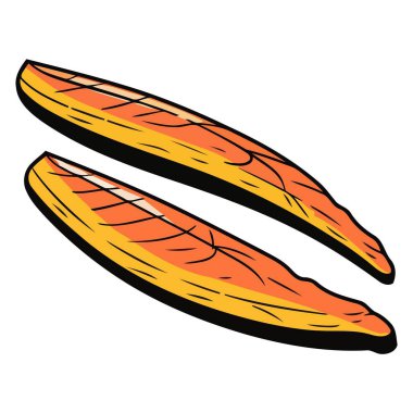 İki dilimin üst görüntüsü, izole edilmiş vektör..