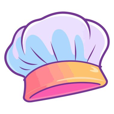 Klasik bir aşçı şapkası simgesi. Mutfak grafikleri için mükemmel..