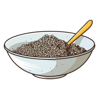 Chia tohumu simgesi, sağlıklı yemek tasarımları için mükemmel..